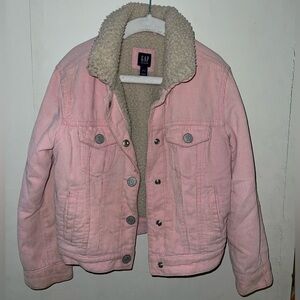 GAP Denim girls pink lined jacket size S (6-7)